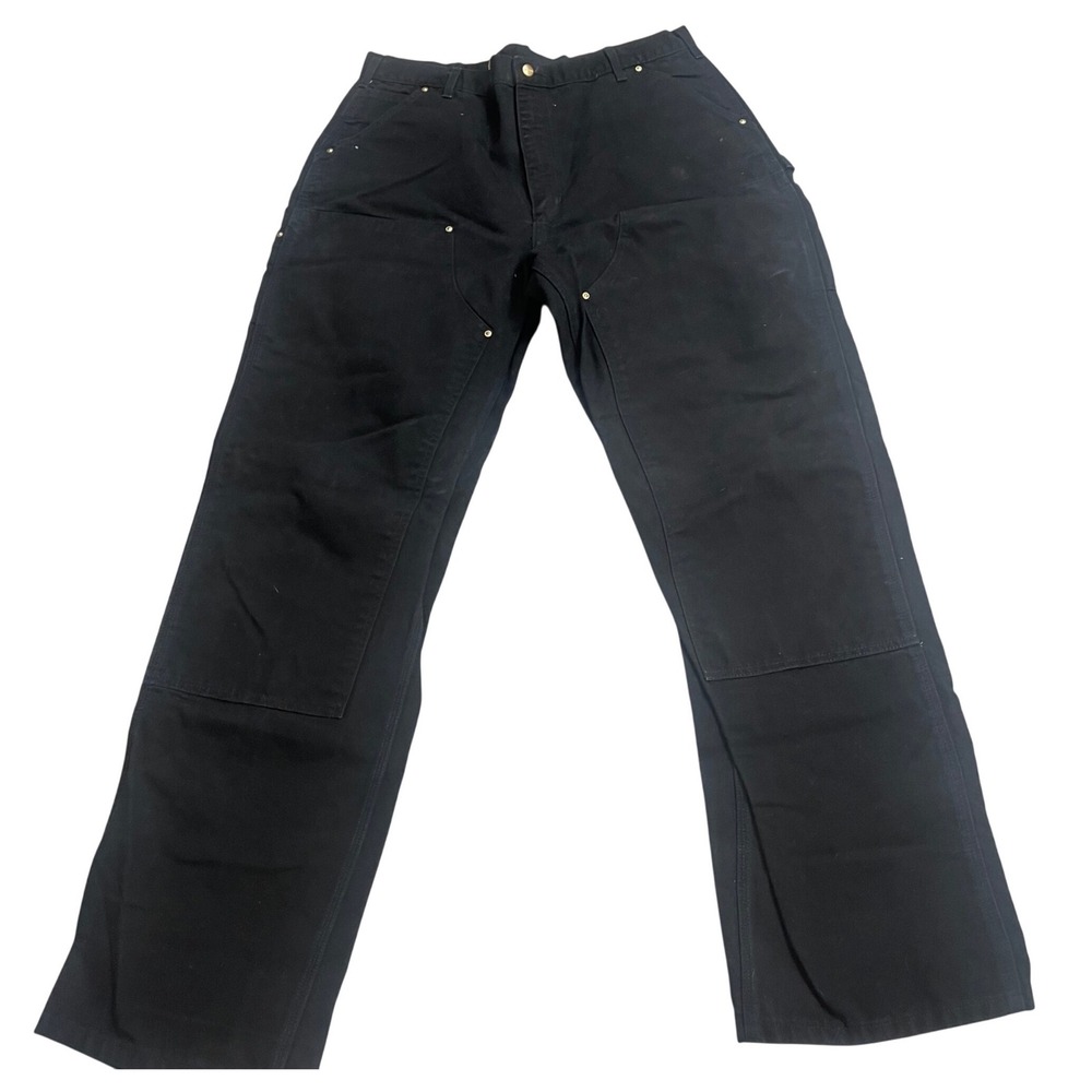 Carhartt B01 BLK Double Knee Work Pants Mens 40x36 Black Cotton Duck Made in USA